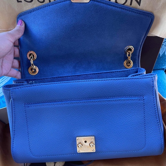 Authentic Louis Vuitton Blue Monogram Empreinte Leather St Germain PM - Picture 13 of 13